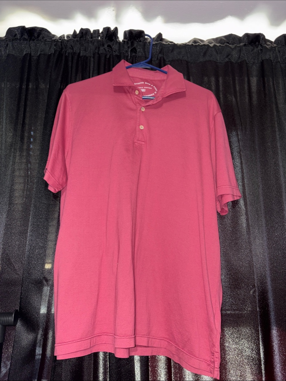 Fedeli Men's Short Sleeve Polo Shirt in Deep Raspberry (READ DESCRIPTION)